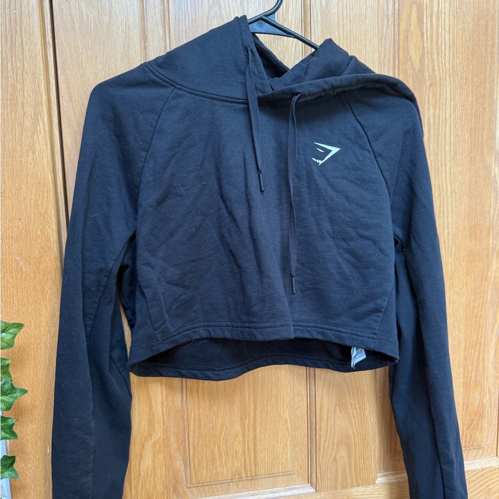 Gymshark Black Cropped Hoodie for Women